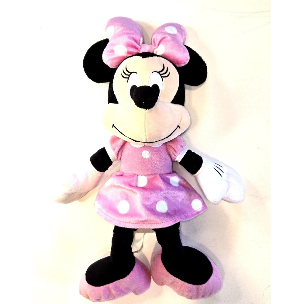 DISNEY Plush 19" Minnie Mouse with Pink Polka Dot Dress & Bow Stuffed Plushie